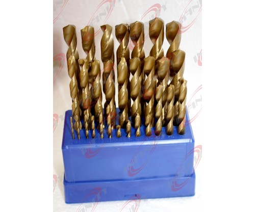 29Pc 1/16 to 1/2 HSS Metal Box High Speed Steel Titanium Coated Drill Bit Set